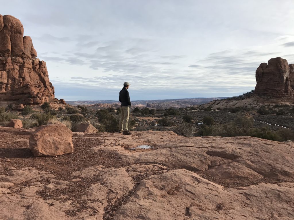 Taking in the view at Arches National Park in Utah.