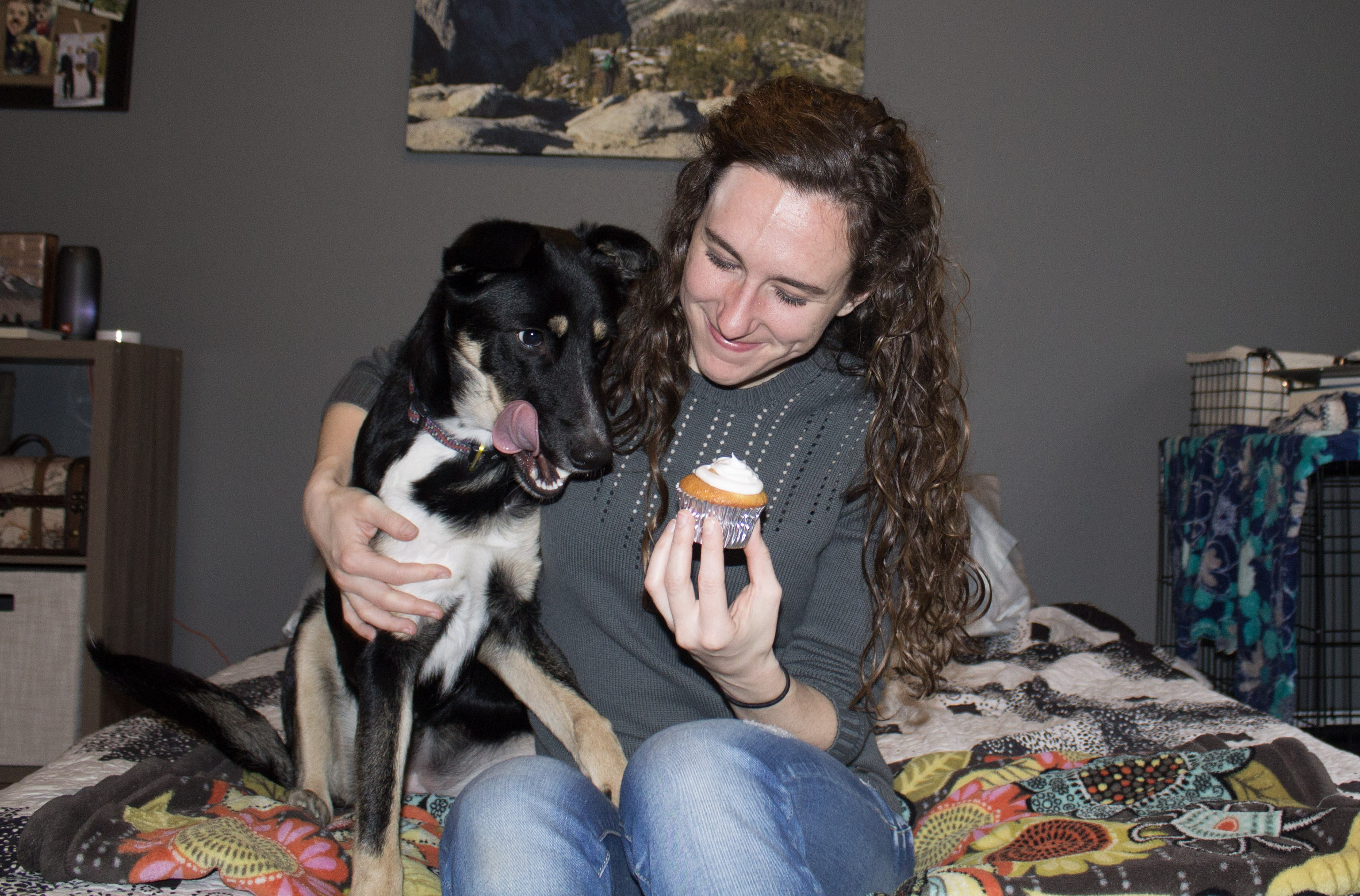 Enjoying a cupcake to celebrate my 23rd birthday.