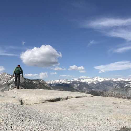 Hike down from Half Dome in Yosemite National Park.
