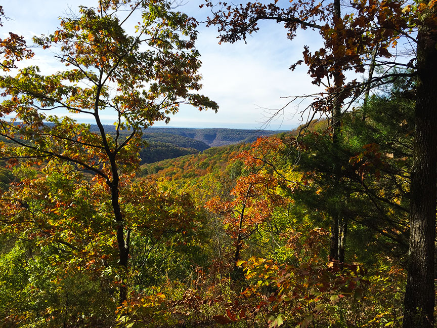 A beautiful view along the Ozark Highlands Trail in Arkansas