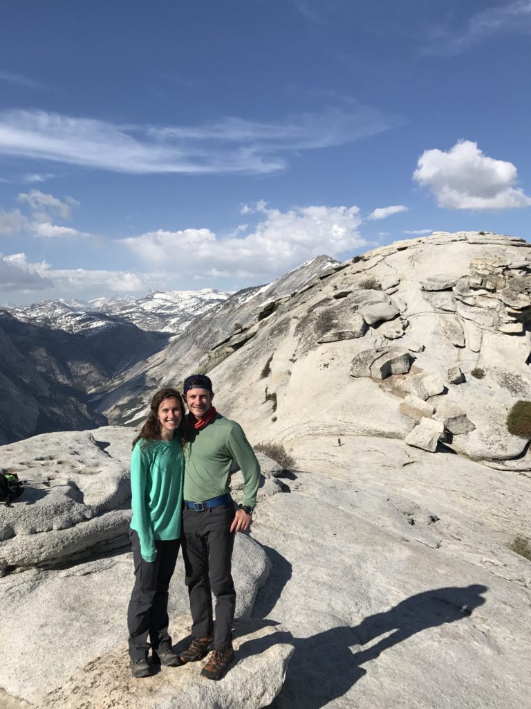 I smiled through my fear for a few pics snapped by one of the climbers who'd just descended from Half Dome.