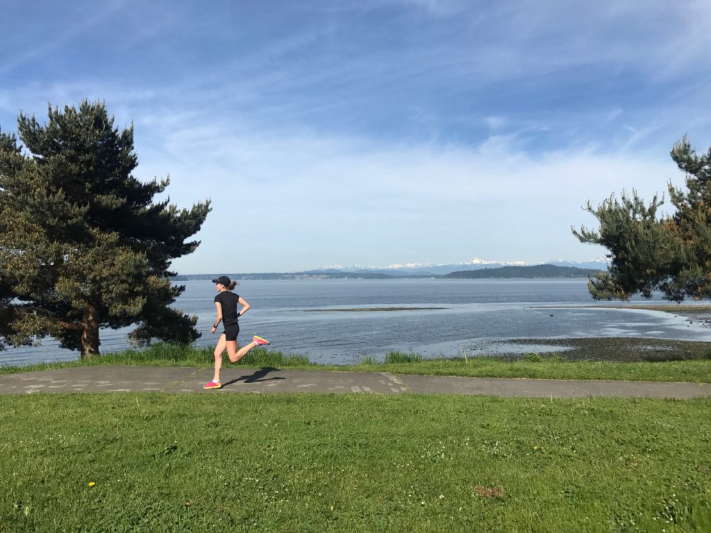 Tilda getting in some strides post-run in Seattle, Washington.