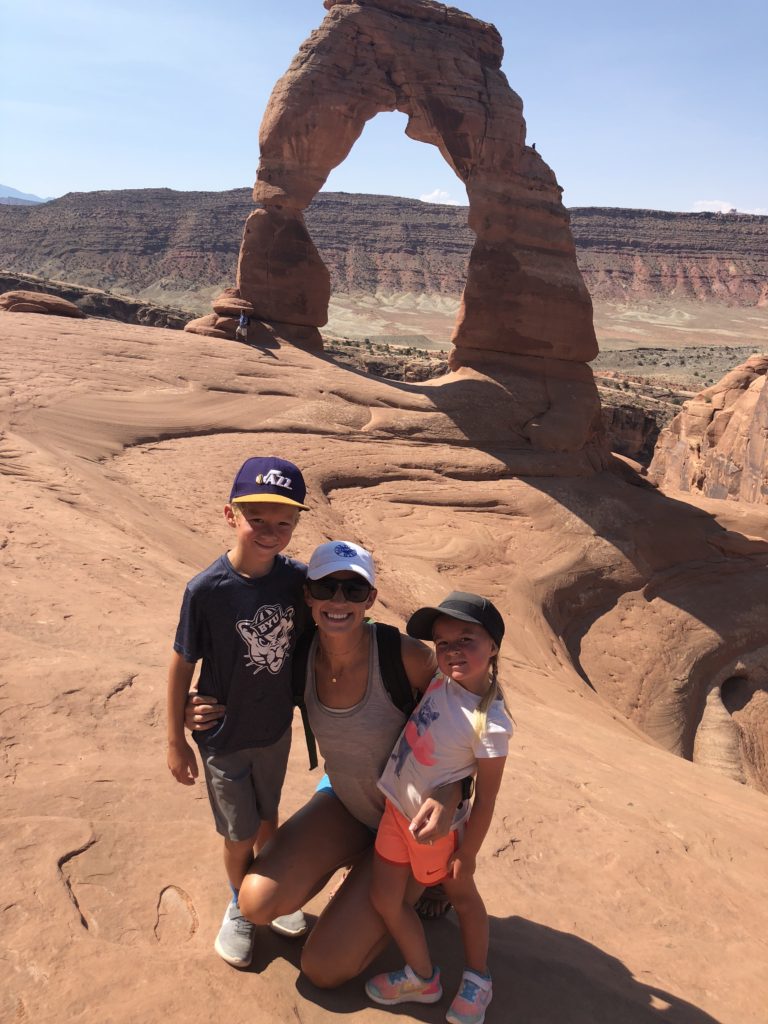 Maren and kids at Delicate Arch.