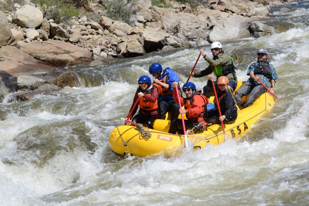 White water rafting on the Arkansas River through Browns Canyon.