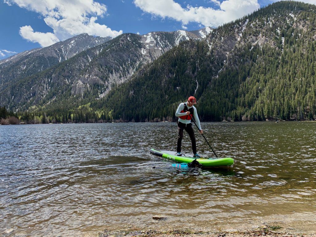 SUP on Lake Cottonwood near Salida, Colorado.