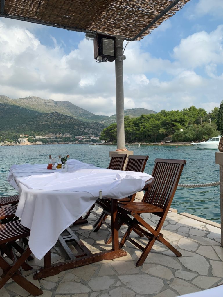 Dining view in Zaton, Croatia.