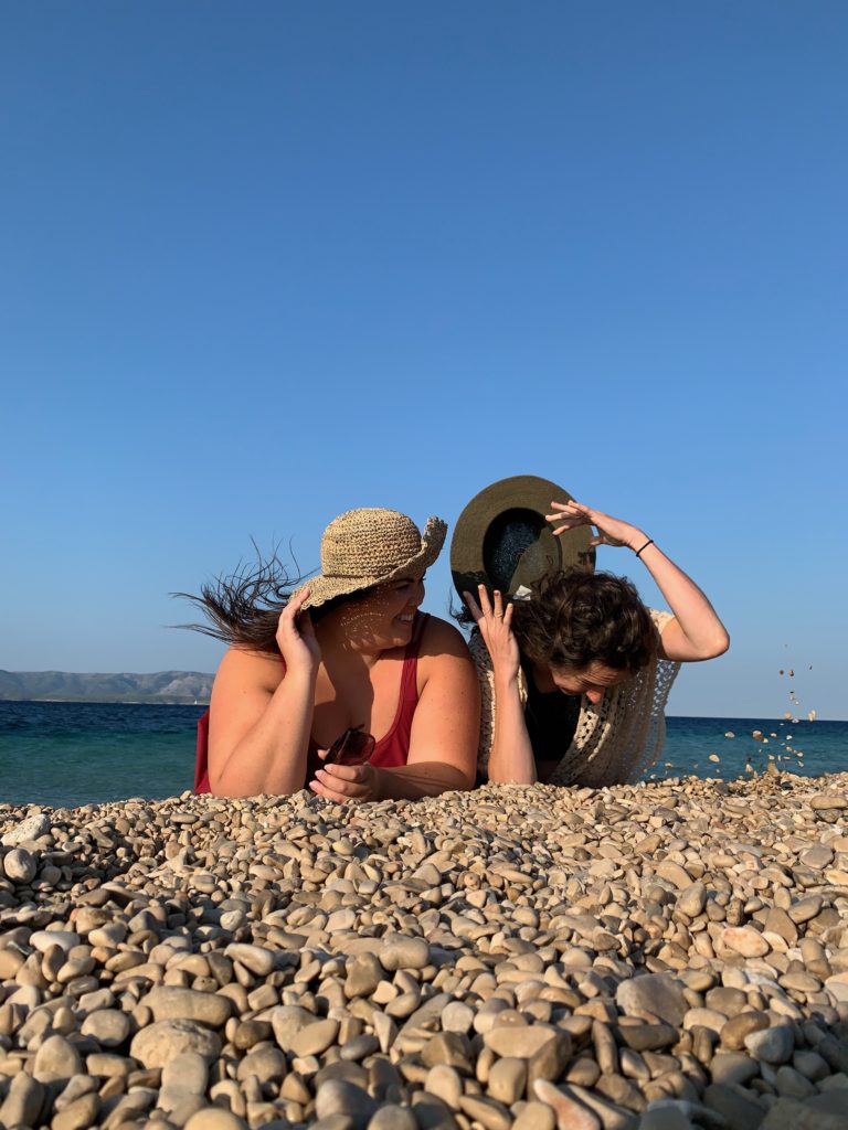 Windy beach, Golden Horn, Croatia.