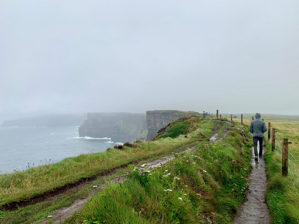 Trail along the Cliffs of Moher in Ireland